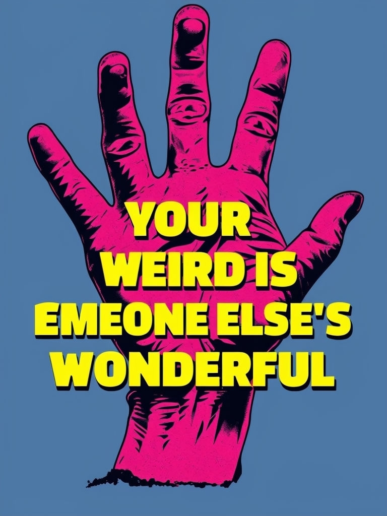 Empowering Pop Art Hand Illustration with Motivational Slogan Poster