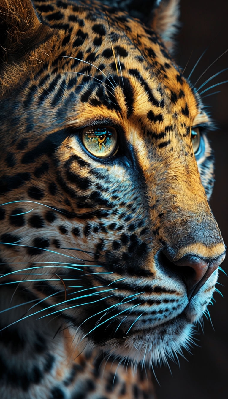 Intense Close-Up Portrait of a Majestic Leopard Mobile Wallpaper