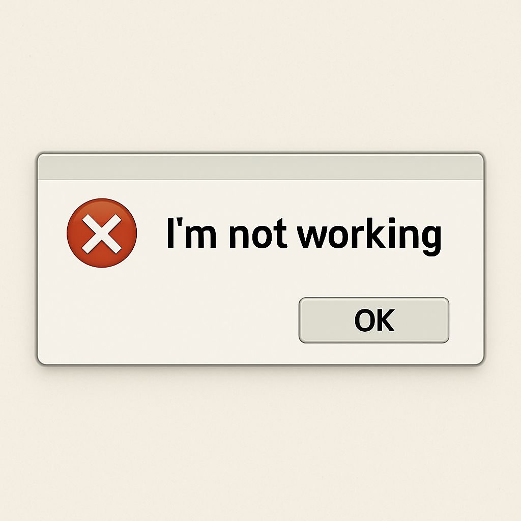 I'm Not Working Error Message Minimalist T-Shirt