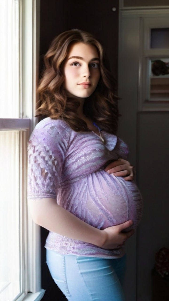 Huge obese pregnant Alexis Bledel with a giant pregnant belly