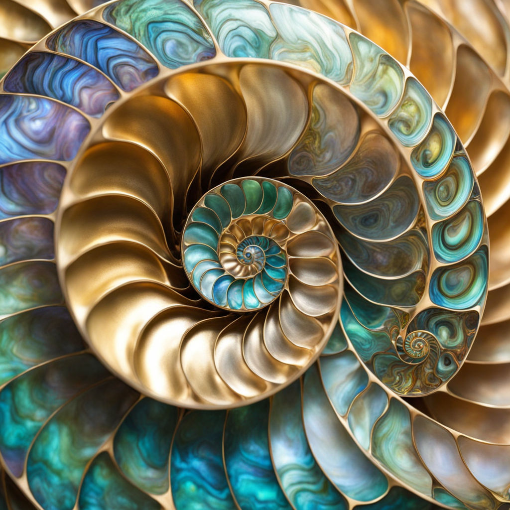 Nautilus shell's logarithmic growth spiral by Hestia - Playground