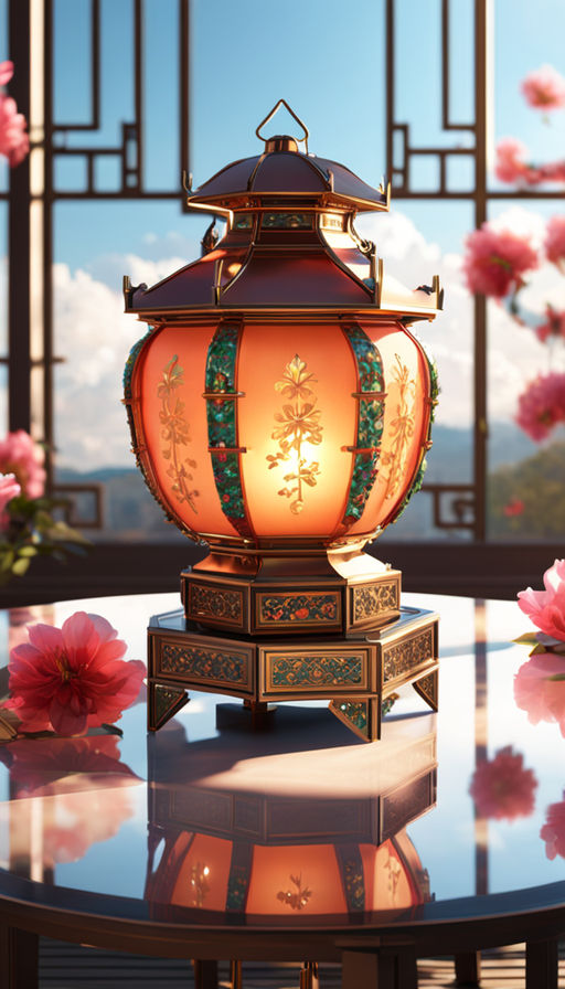 Chinese lantern music box on the table by 哈士奇 - Playground