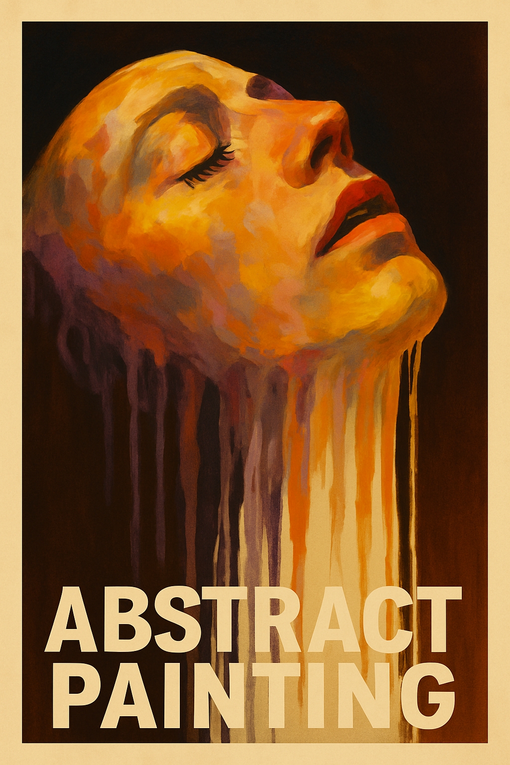 Abstract Human Face Side Profile Digital Painting Art