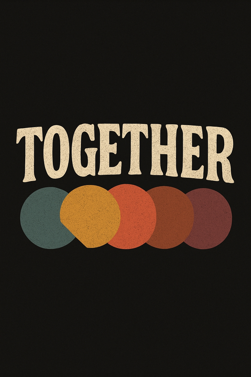 Retro Together Graphic Design on Black Background T-shirt