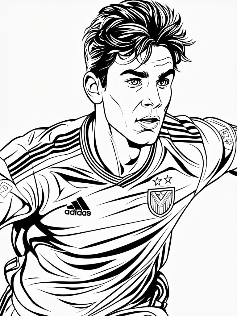 Dynamic Soccer Player Action Pose Coloring Page for Everyone