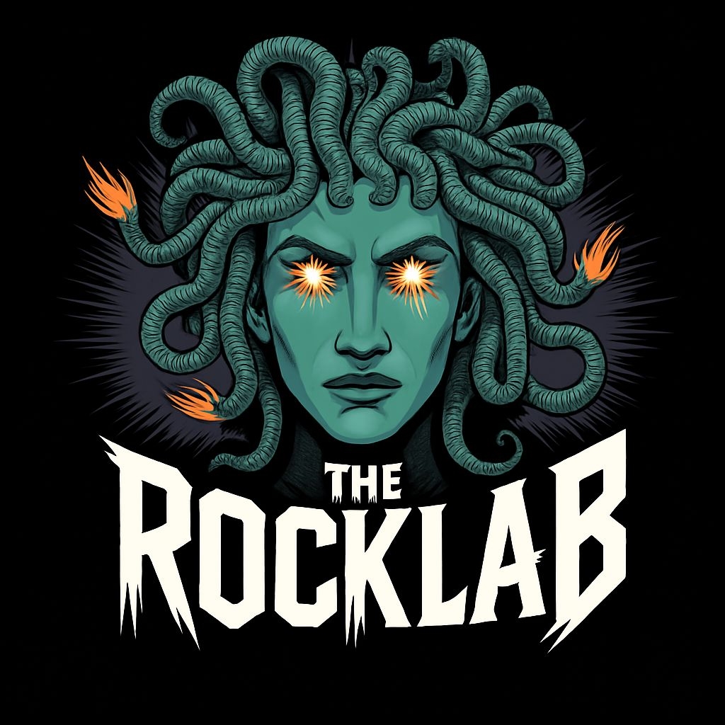 Vivid Medusa Head Graphic with Fiery Eyes T-Shirt