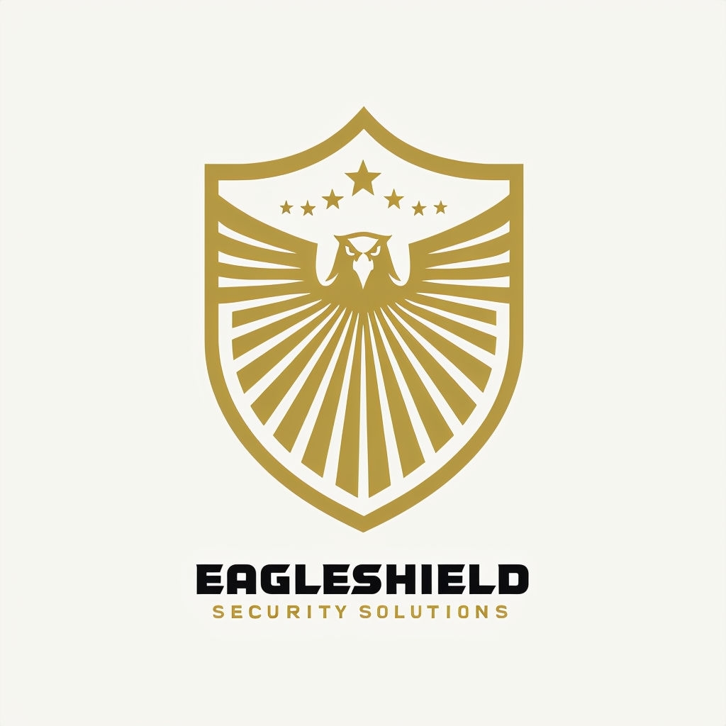 Gold Eagle Shield Logo Design for Security Solutions