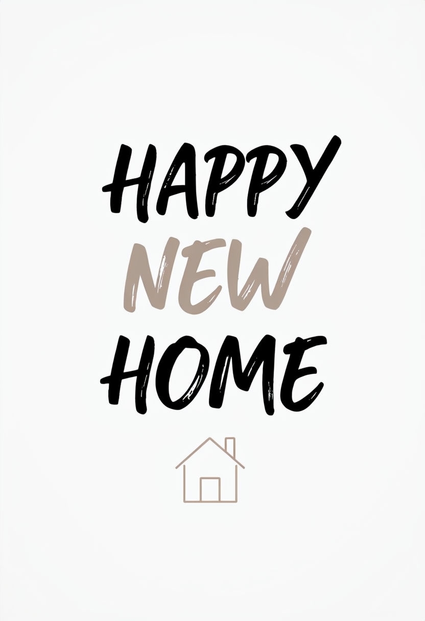 Welcome Home Minimalist Card Design for Housewarming Event Cards & Invites