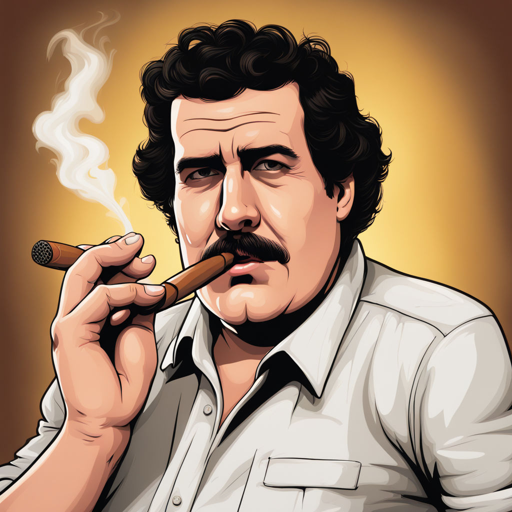 Pablo escobar lighting a cigar cartoon style by radyo marites - Playground