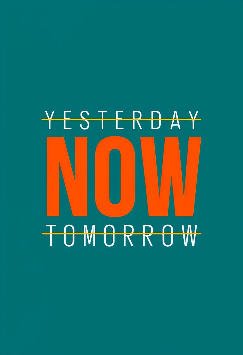 Bold Motivational NOW Design on Teal Background T-Shirt