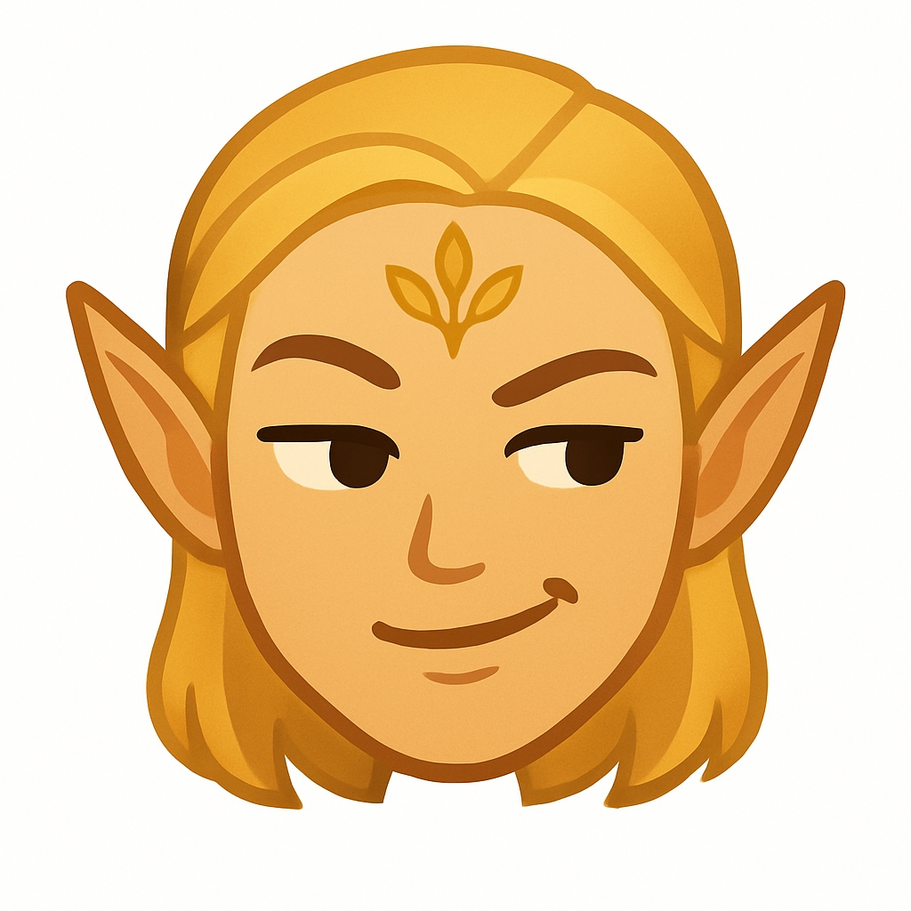 Charming Cartoon Elf Character Face Illustration Sticker