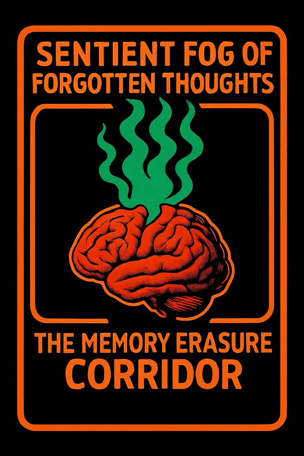 Vibrant Mind and Memory Event Sign Featuring Orange Brain Design