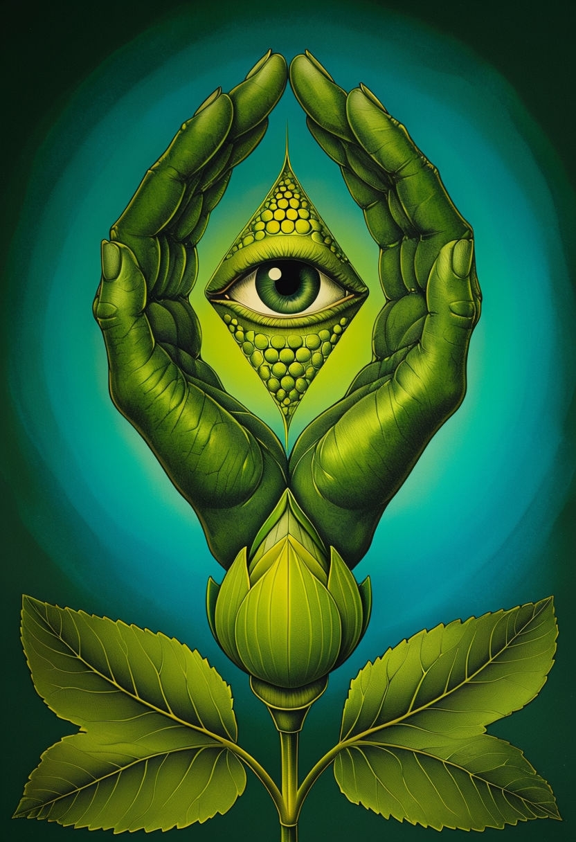 Surreal Anthropomorphic Plant with Enigmatic Eye Phone Case Cover