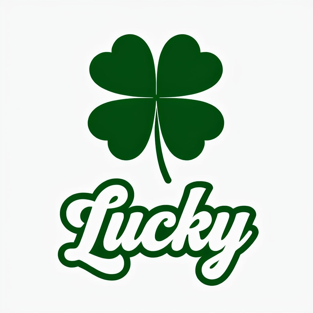 Minimalist Forest Green Four-Leaf Clover Lucky T-Shirt