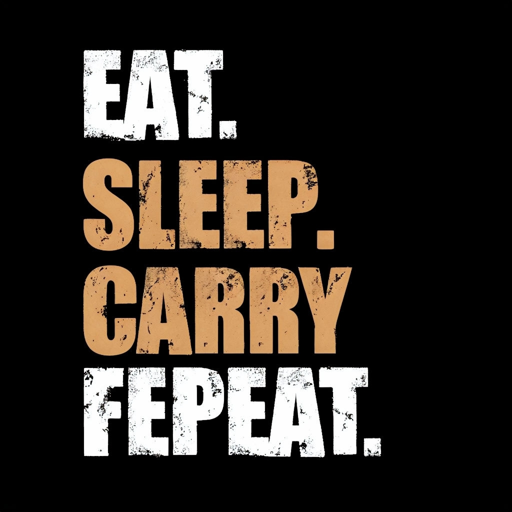 Bold Motivational Eat Sleep Carry Furniture T-Shirt