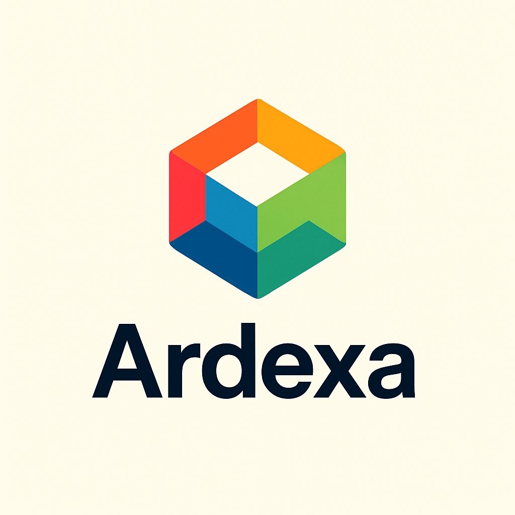 Colorful Geometric Hexagonal Prism Ardexa Logo Design