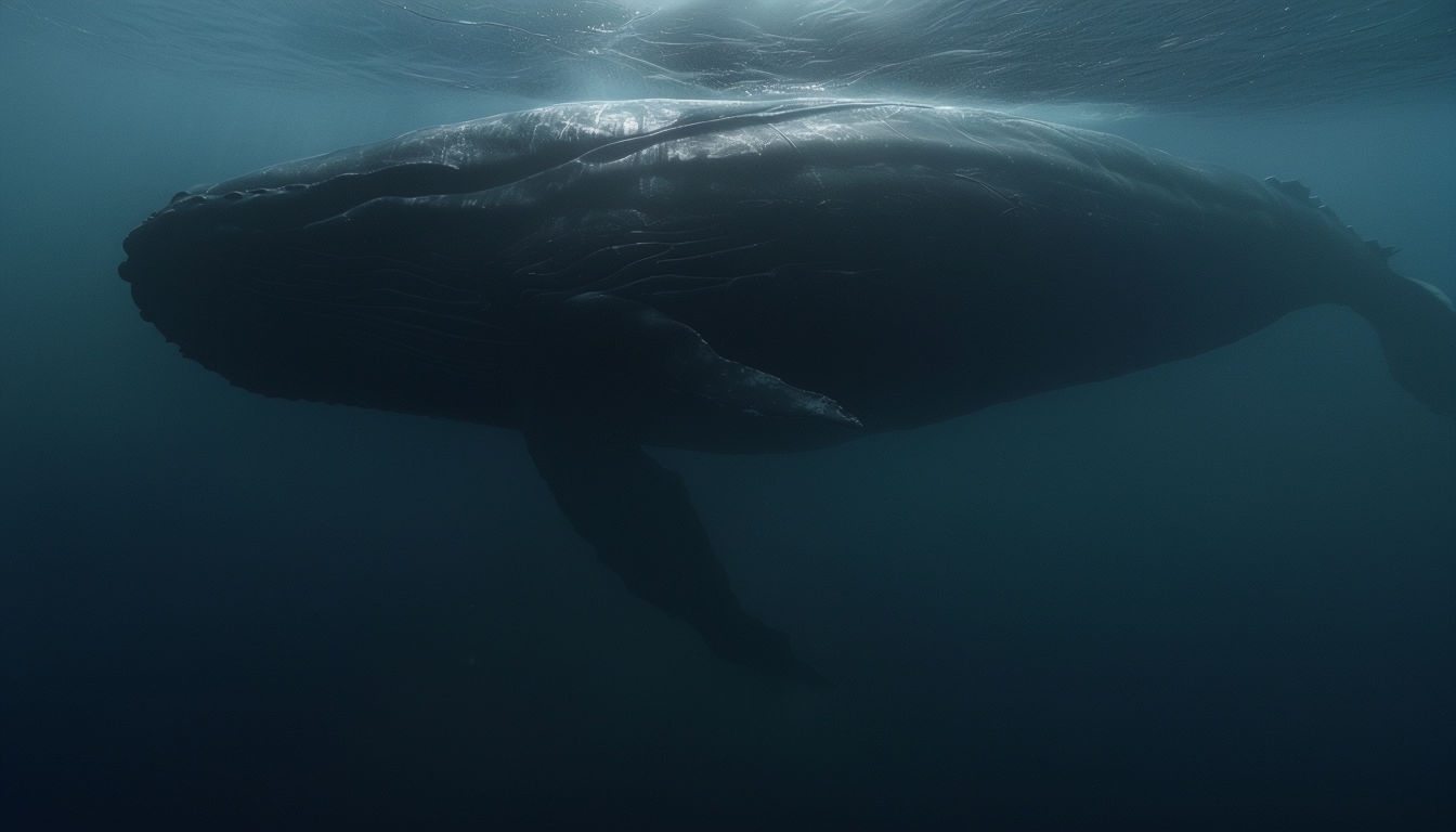 Mysterious Underwater Encounter with a Massive Sea Creature Virtual Background