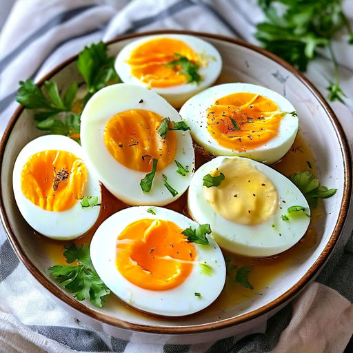 Boiled Eggs food in a plat by alireza nekooei - Playground