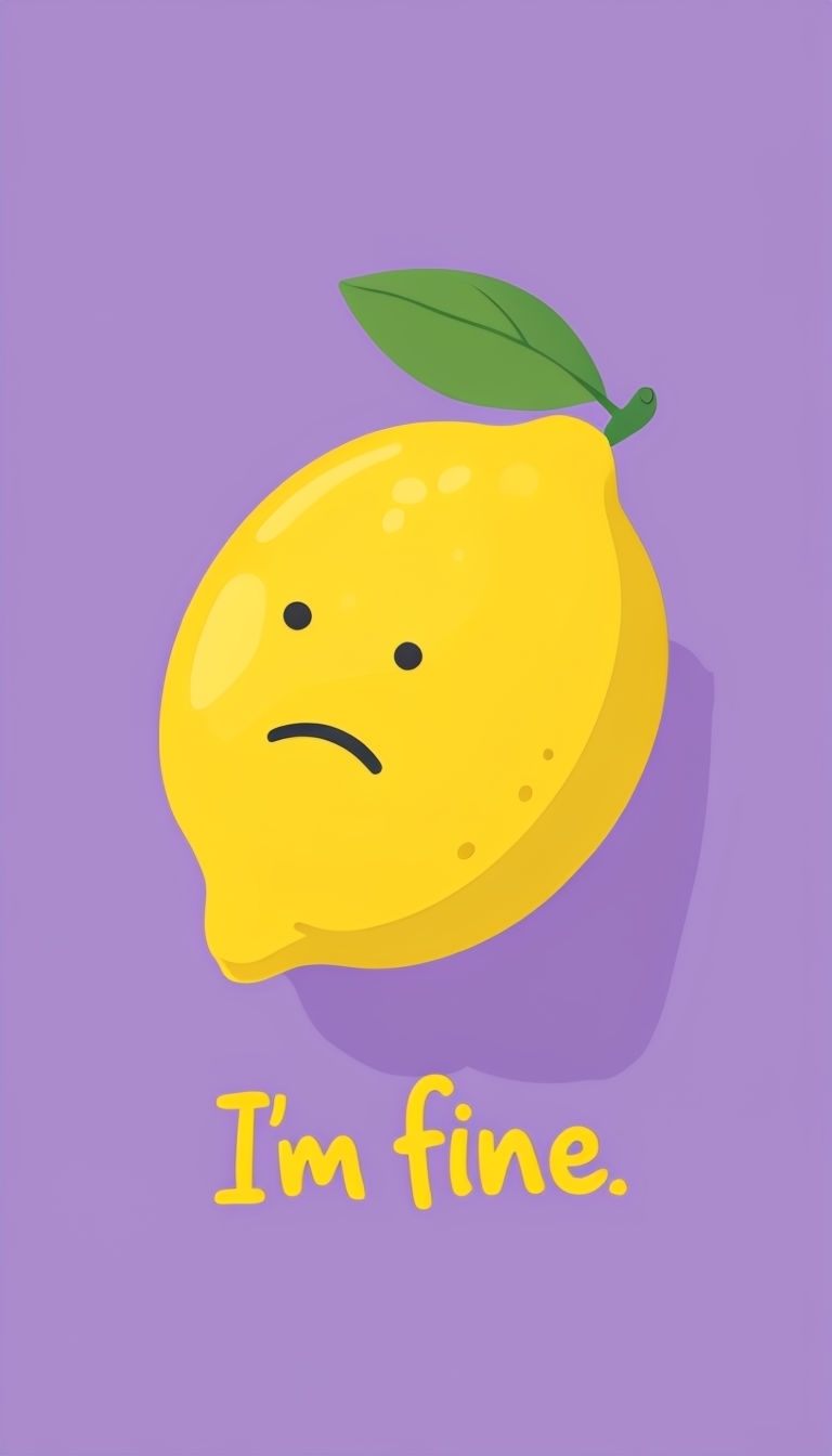 Cheerful Minimalist Lemon Illustration with Text Phone Case Cover