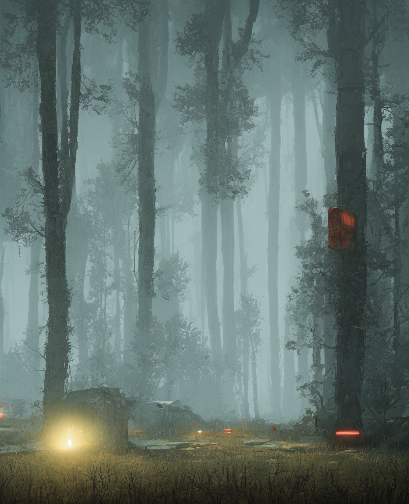 Quiet dystopia forest art style from things from the flood b... by Dan ...