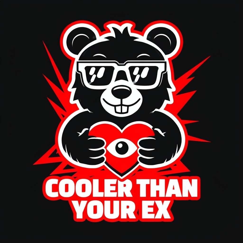 Cooler Than Your Ex Black Bear Graphic T-Shirt