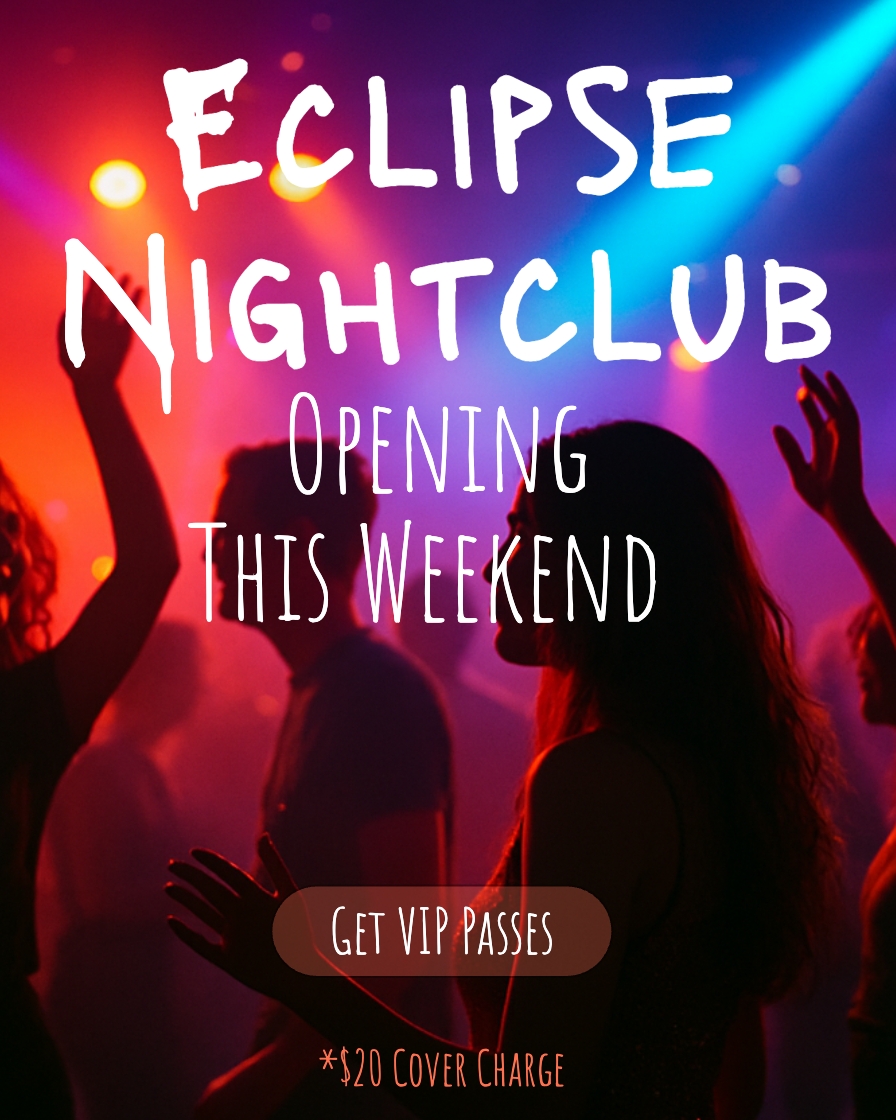 Vibrant Eclipse Nightclub Promotional Poster for Weekend Party Instagram Posts