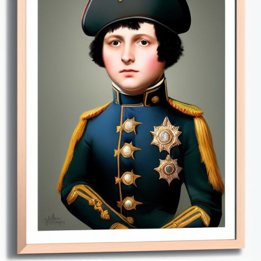 Portrait of Napoleon Bonaparte as a child in general outfit by Nathan ...