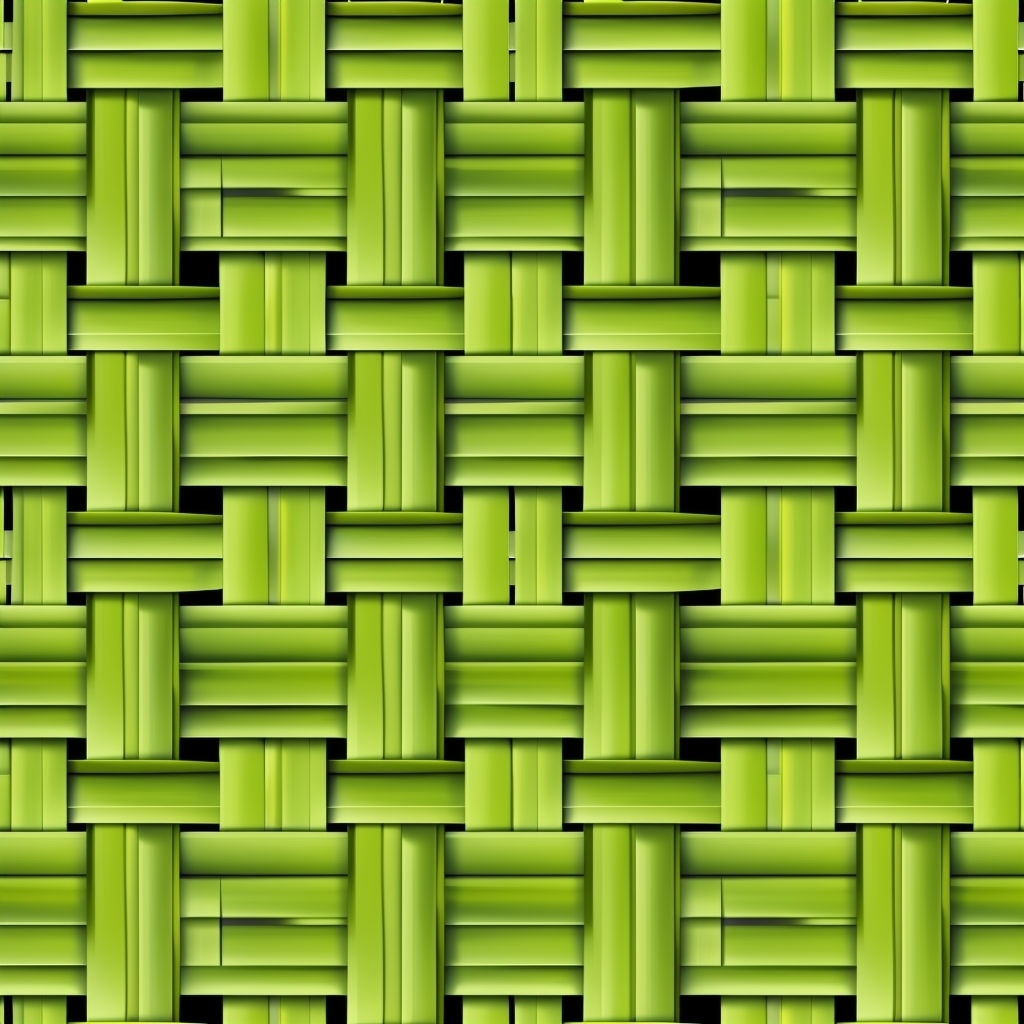 Lime Green Woven Pattern with Black Gaps Seamless Design