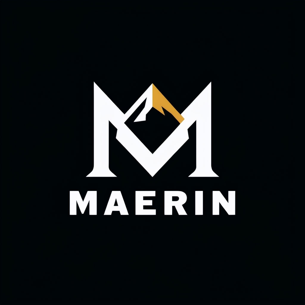 Modern Monogram Logo Design with Capital “M” and Mountain Peak Monogram