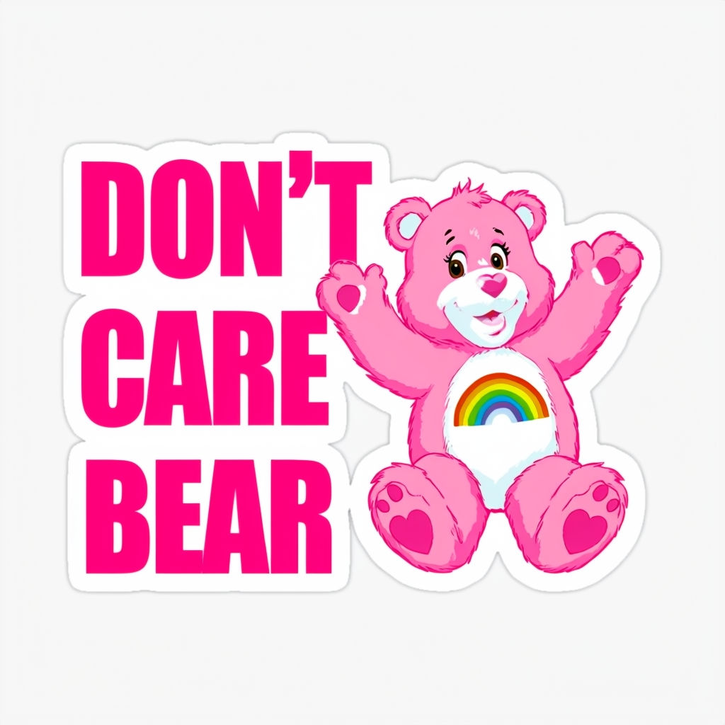 Don't Care Bear Sticker 