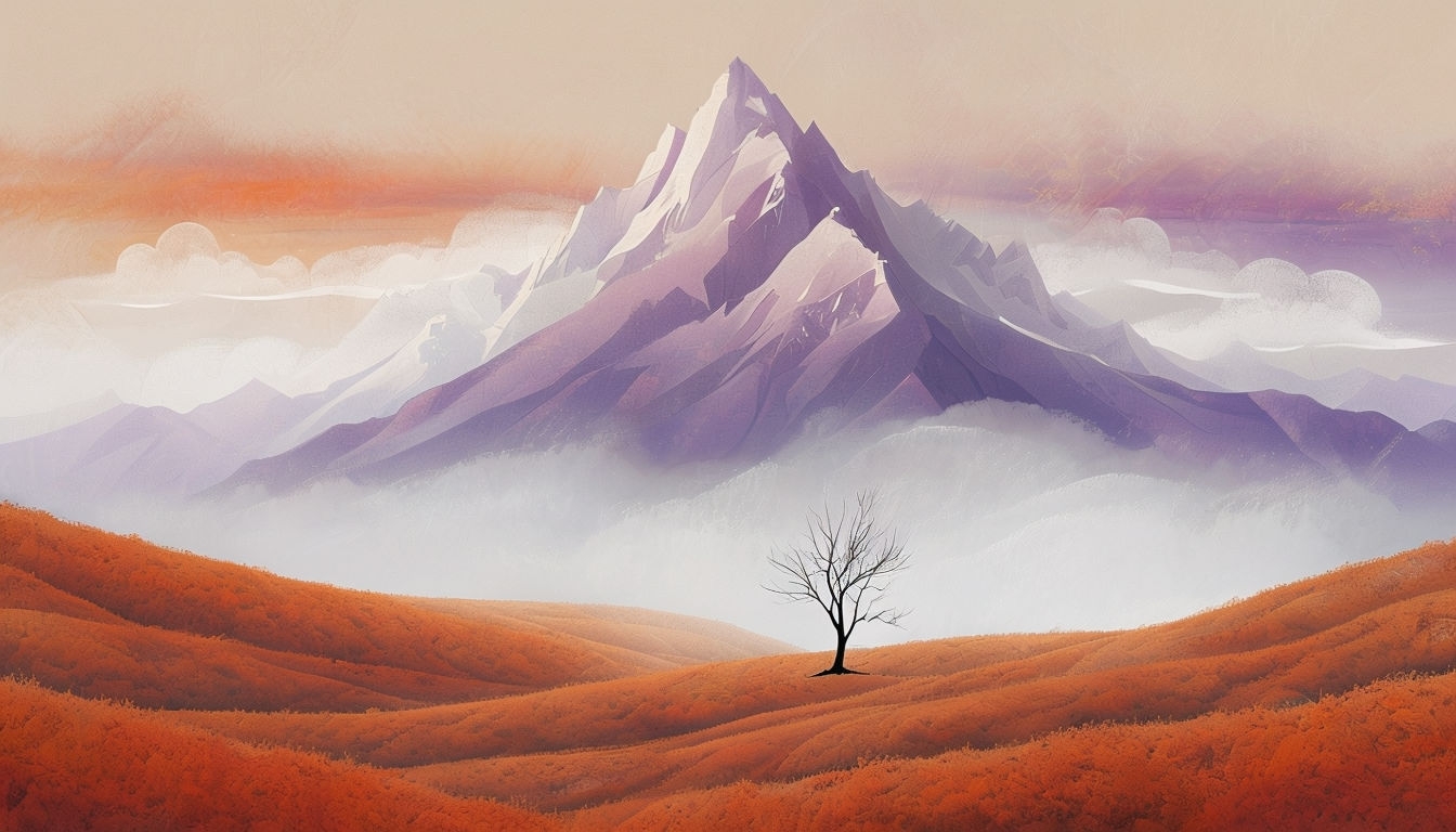 Tranquil Autumn Landscape with Majestic Mountains Virtual Background