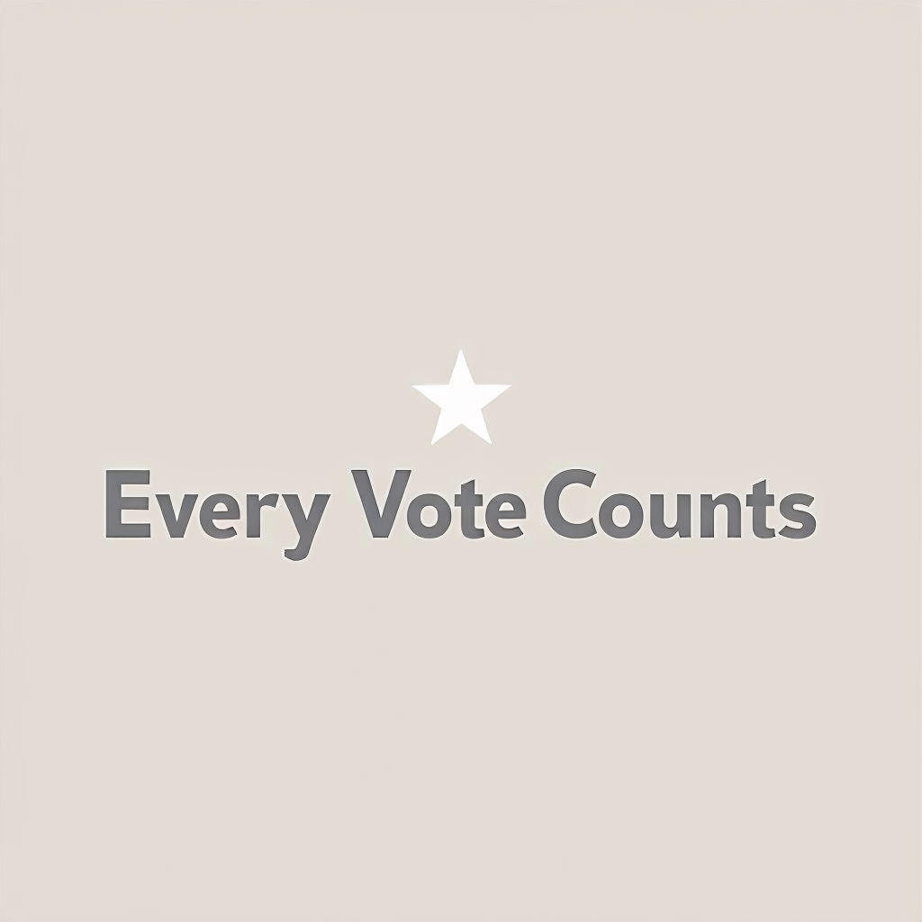 Every Vote Counts Social Media Post with Central White Star