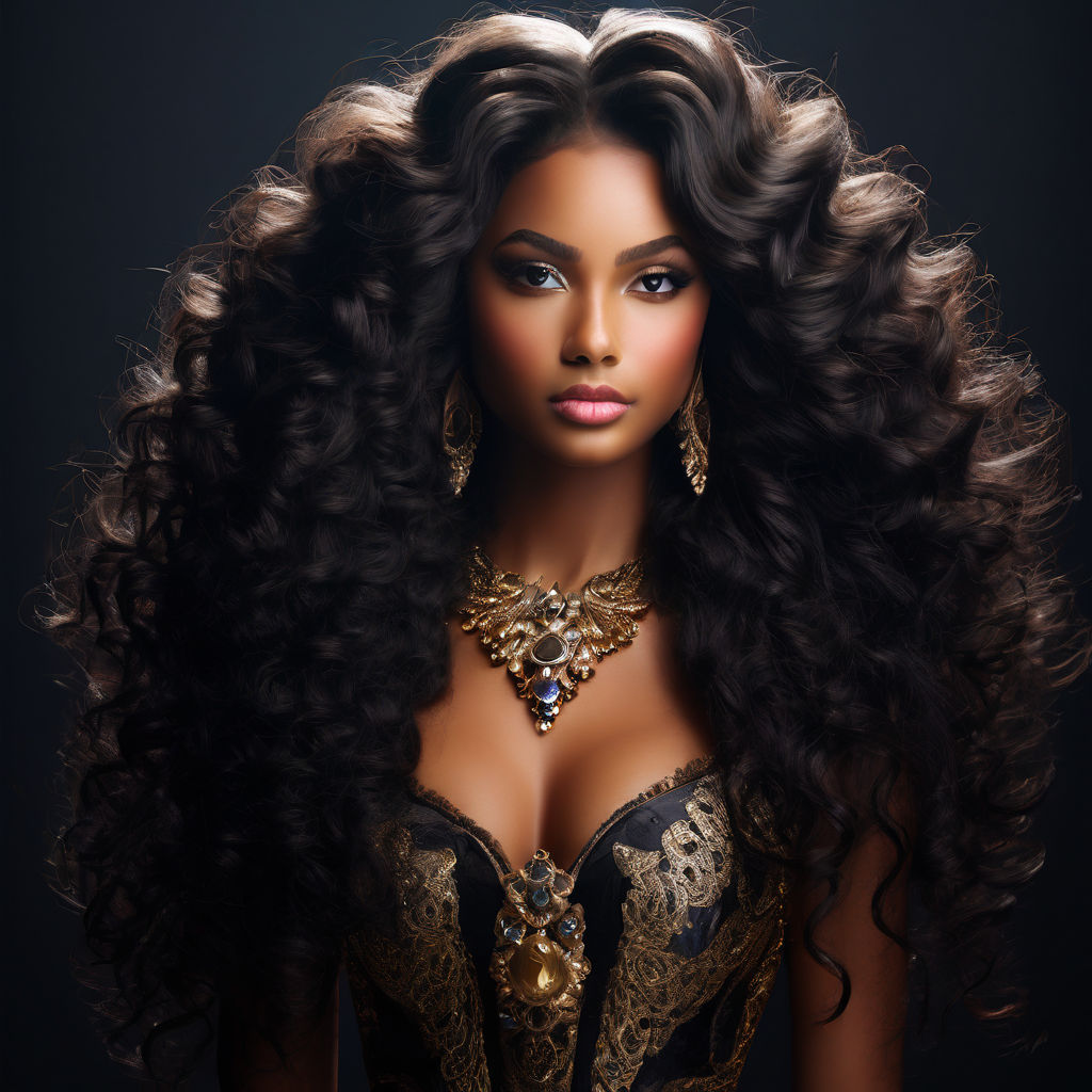 West Indian and Jamaican woman black hair