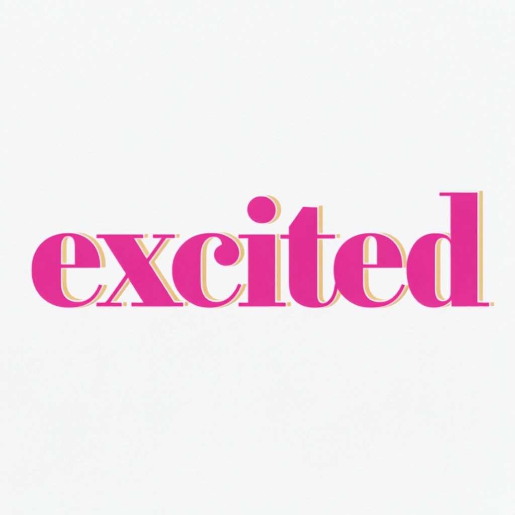 Excited Bold Pink Typography Design on Clean White Mug