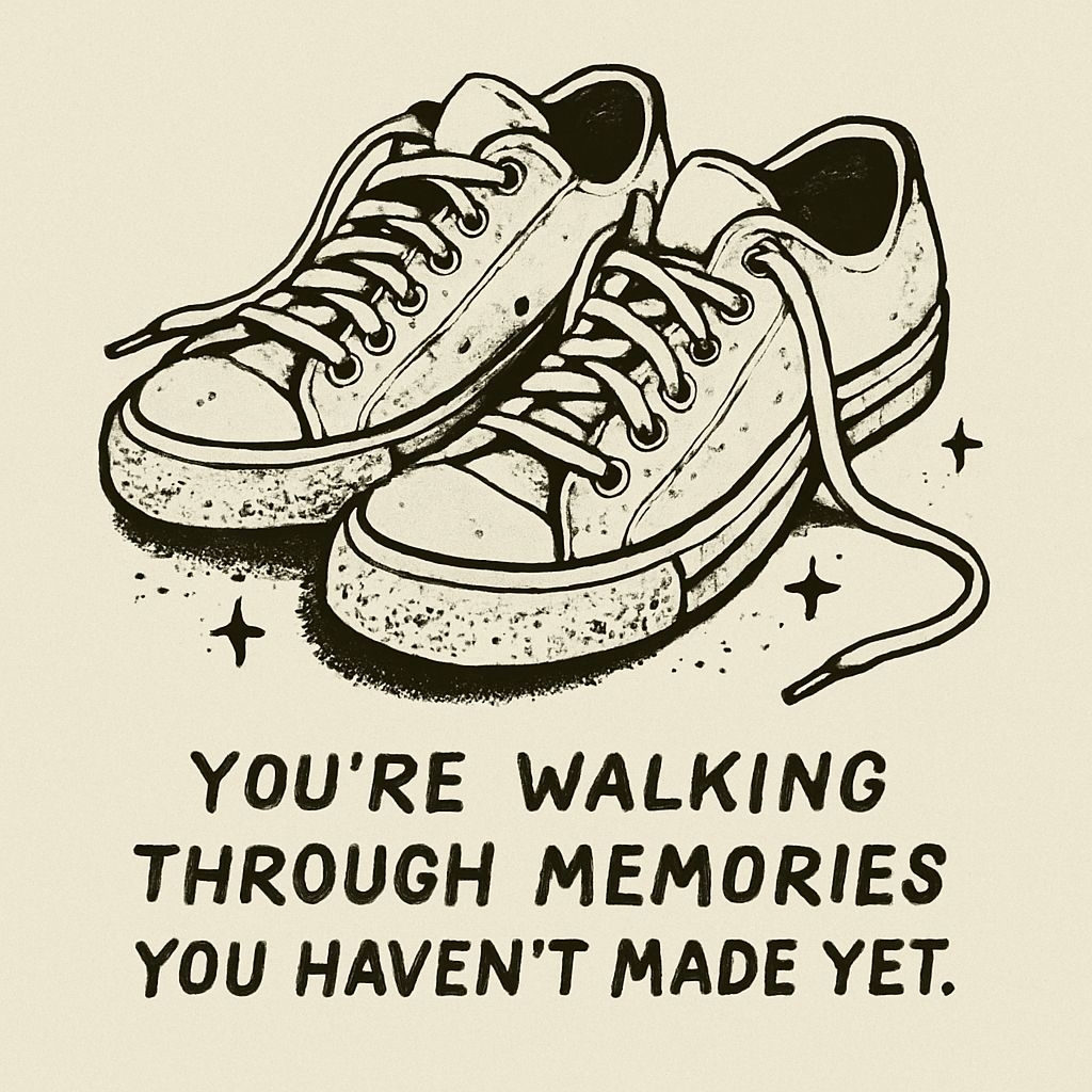 Retro Sneakers Doodle quote