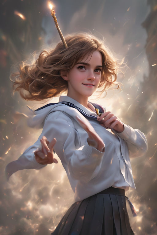 Digital art of Hermione Granger Emma Watson clad in tight sc... by kin ...