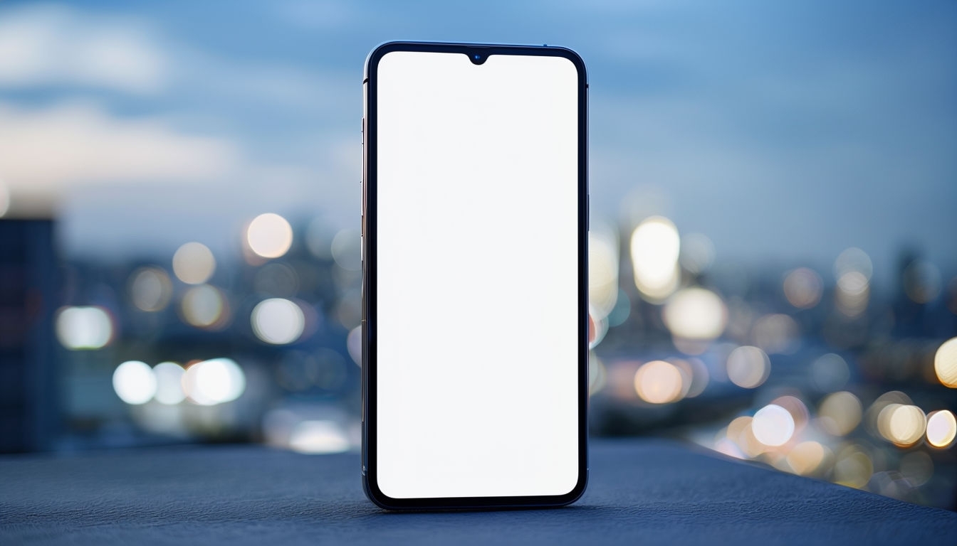 Sleek Modern Smartphone on Textured Surface Mockup