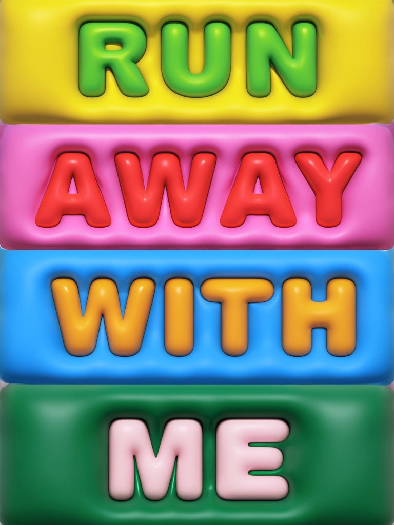 Vibrant 3D Text Blocks Design with Playful Colors Poster