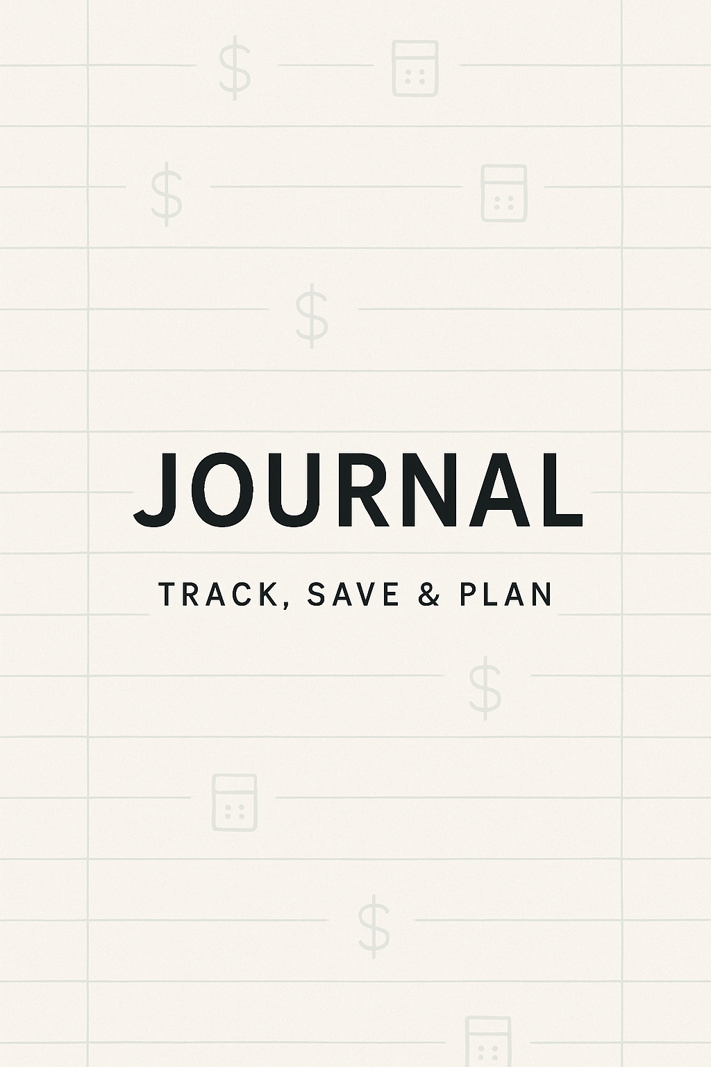 Minimalist Financial Tracking Journal Cover Design EBook Cover