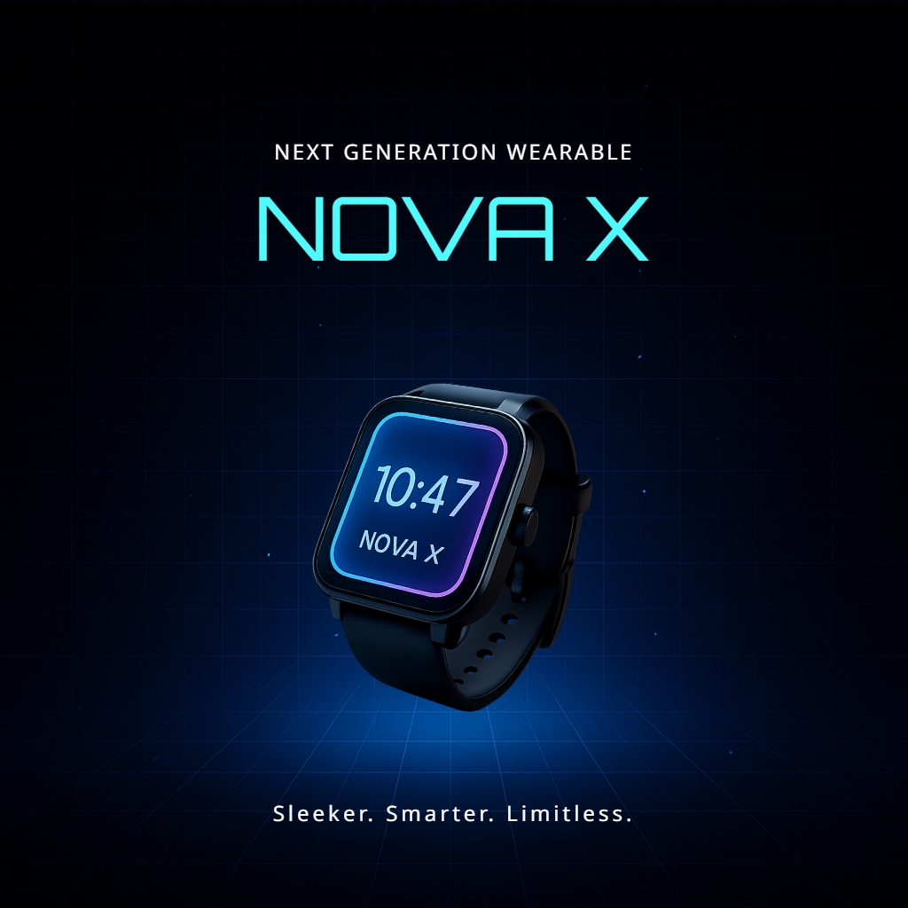 Futuristic NOVA X Smartwatch Next Generation Wearable Ad Instagram Posts