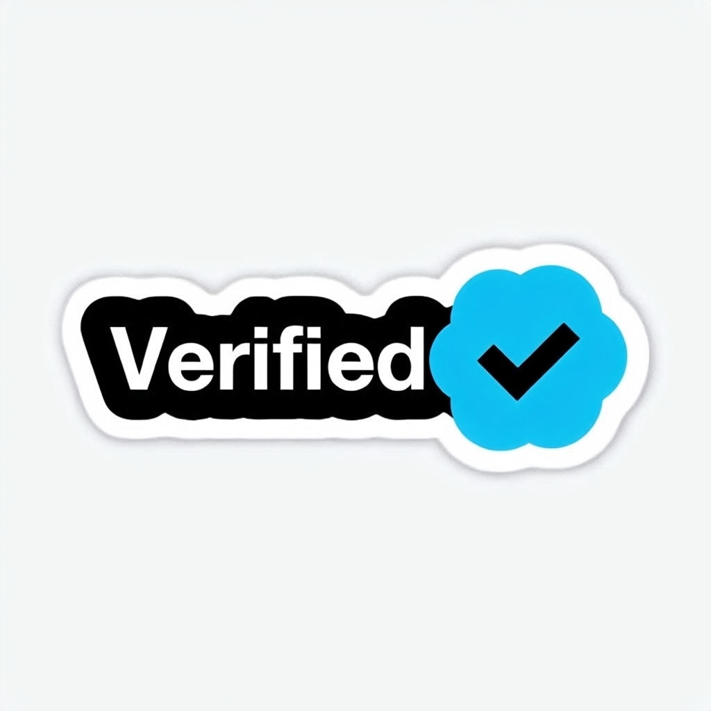 Bold 'Verified' Text with Cloud Icon Sticker