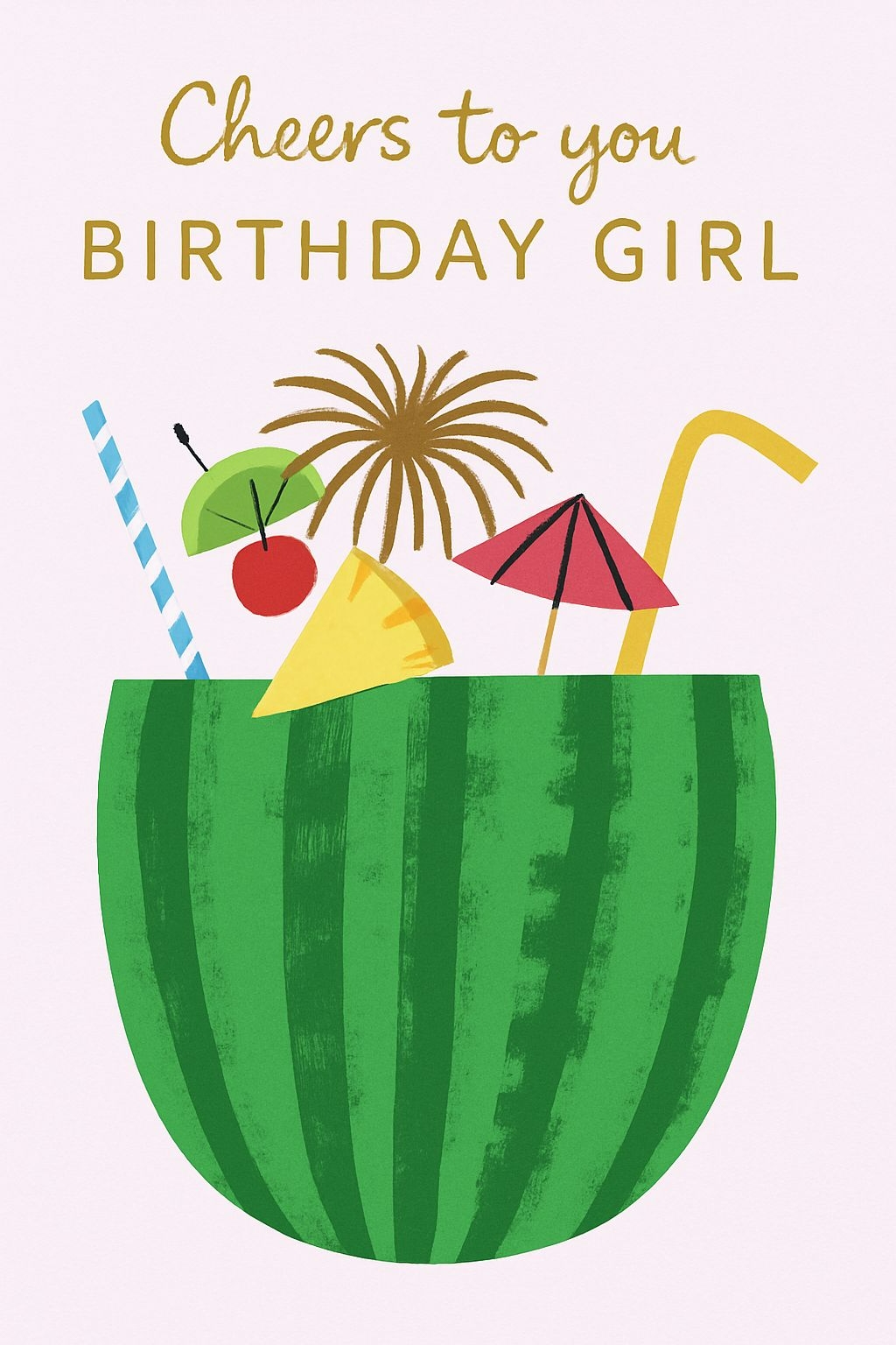 Stylish Minimalist Watermelon Birthday Card Design for Celebrations Cards & Invites