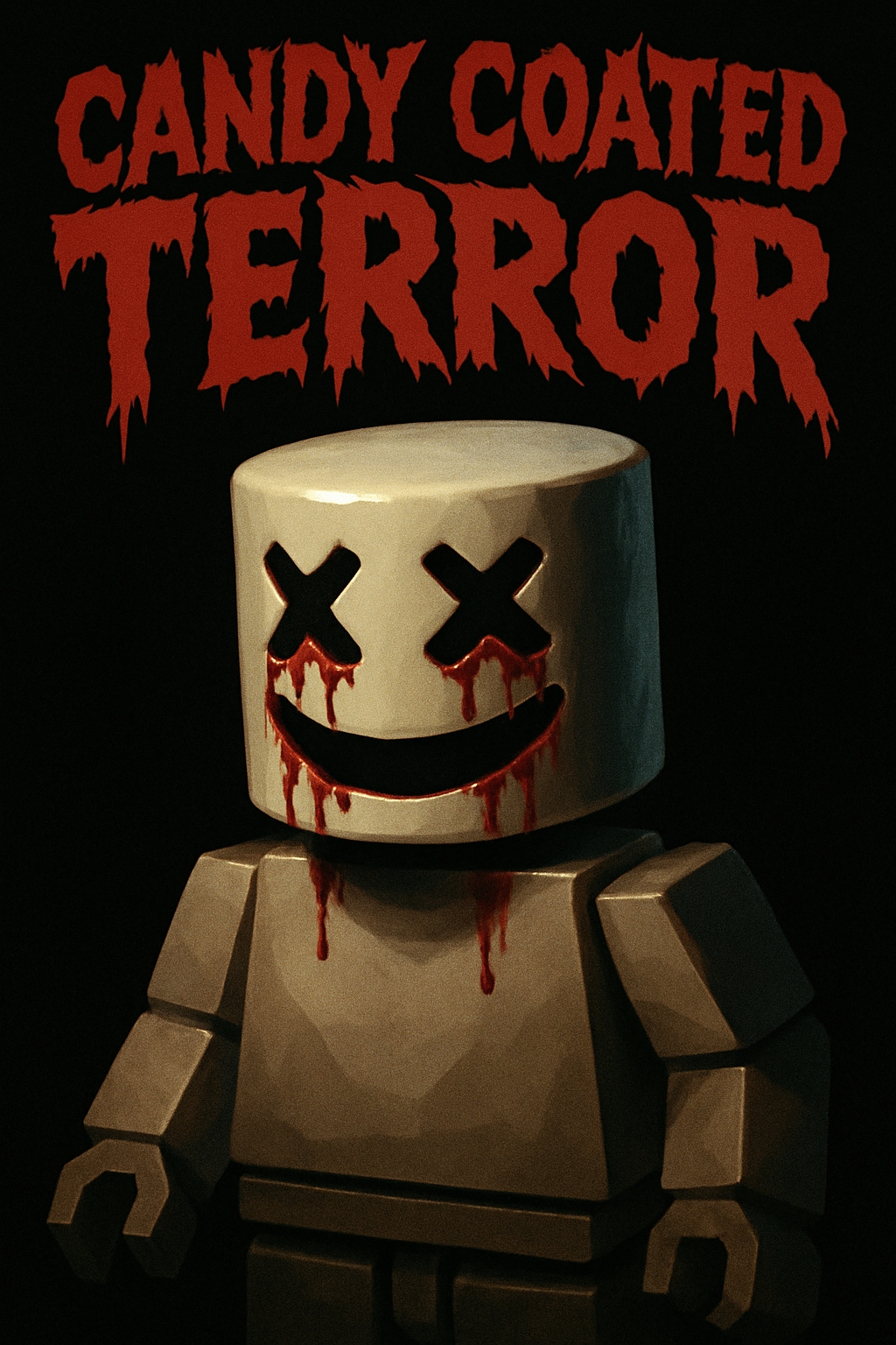 Eerie Candy Coated Terror Toy Illustration Poster