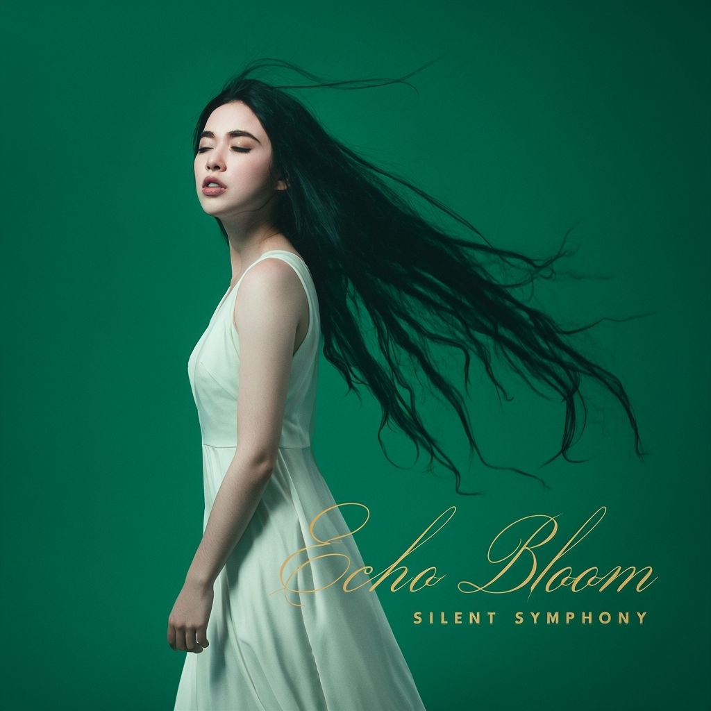 Ethereal Minimalist Album Cover for Echo Bloom's Silent Symphony Spotify Album Cover