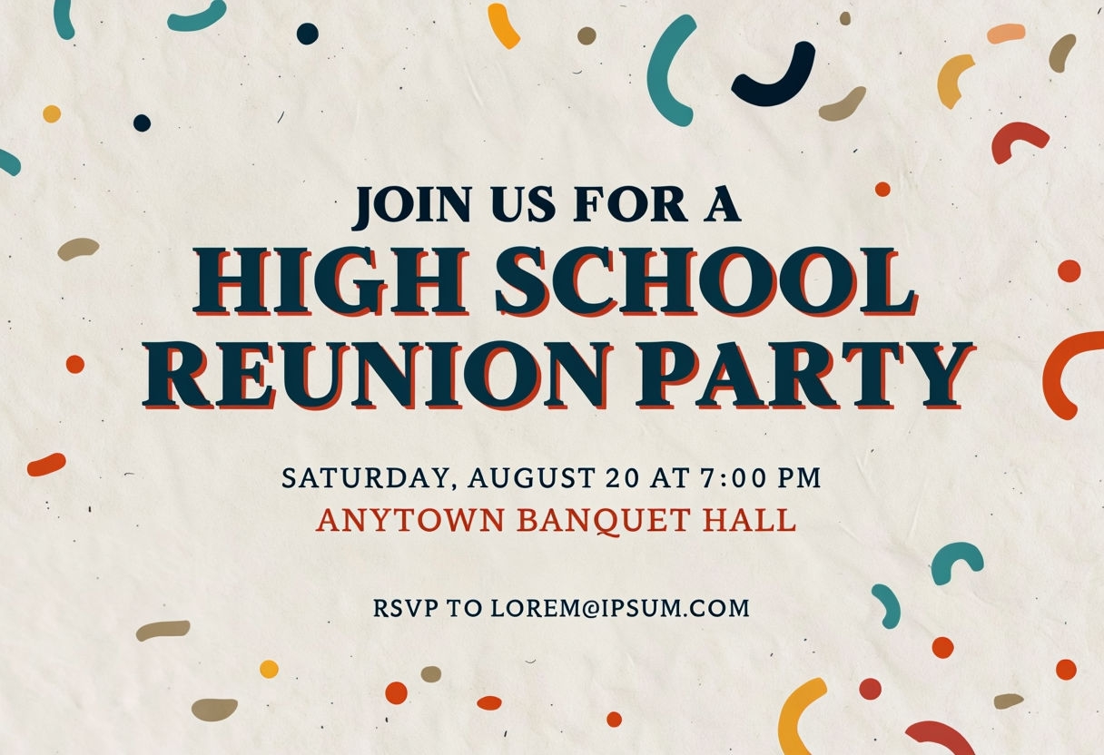 Modern High School Reunion Party Invitation Poster Design Cards & Invites