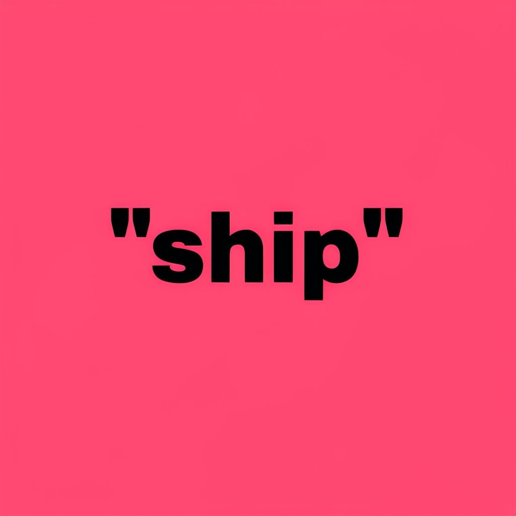 Bold Minimalist Pink Ship Typography T-Shirt