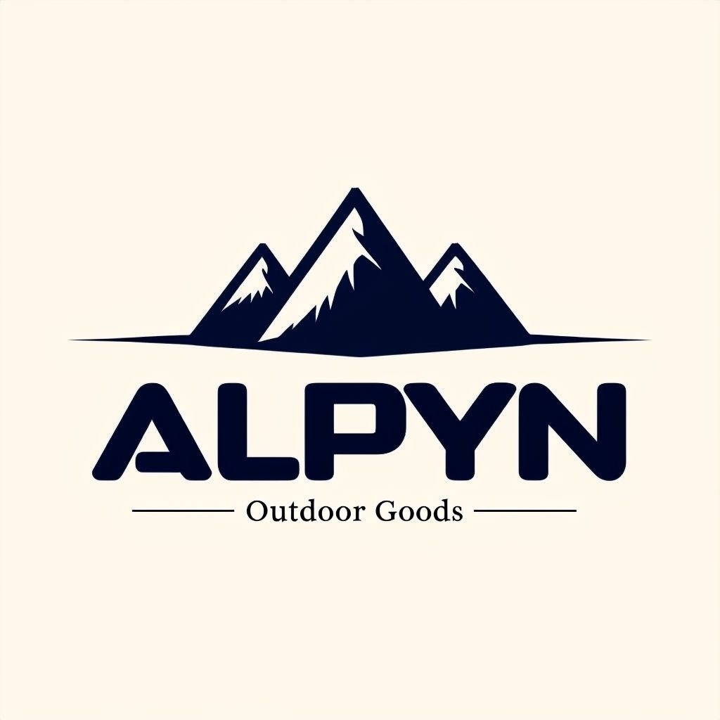 Minimalist Navy Blue Mountain Logo Design for Outdoor Goods Logo