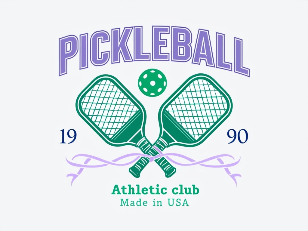 Vintage Pickleball Logo Design with Crossed Paddles T-shirt