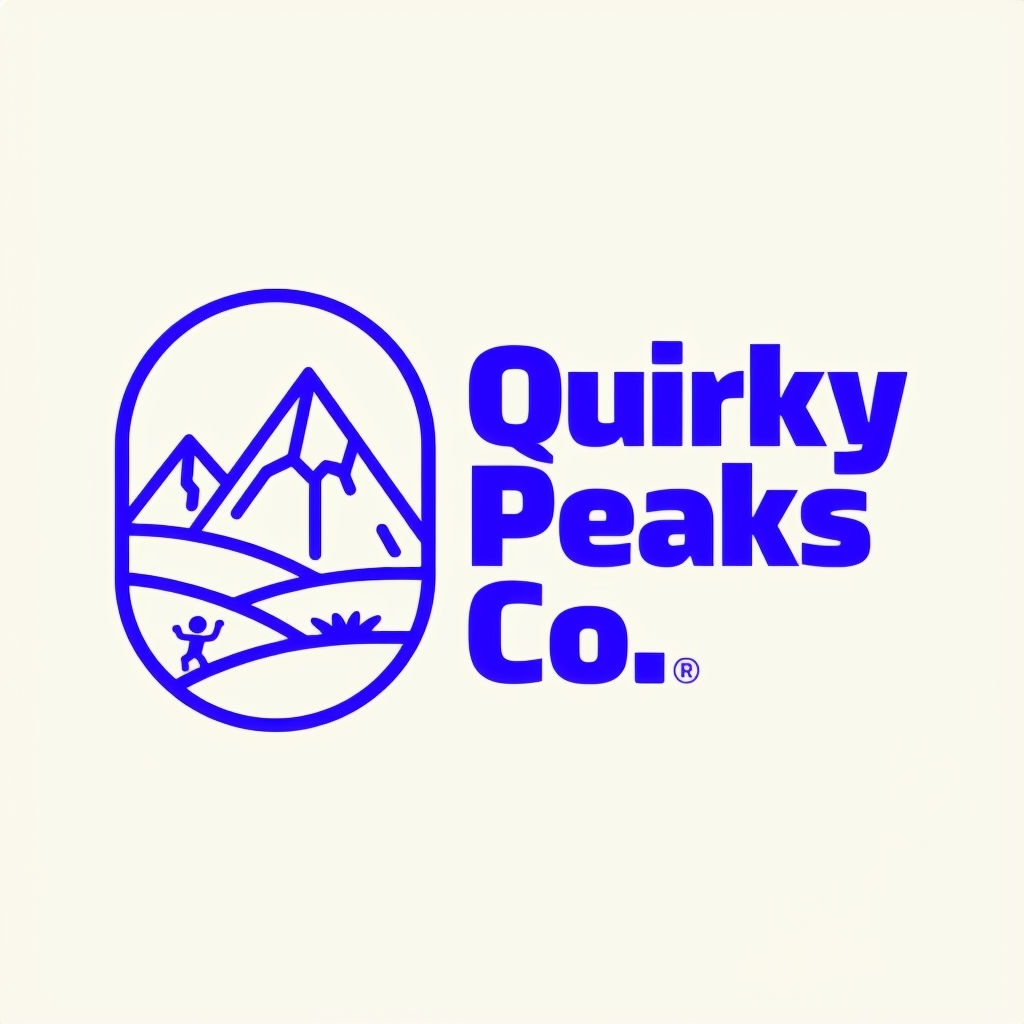 Minimalist Quirky Peaks Co. Adventure Logo Design