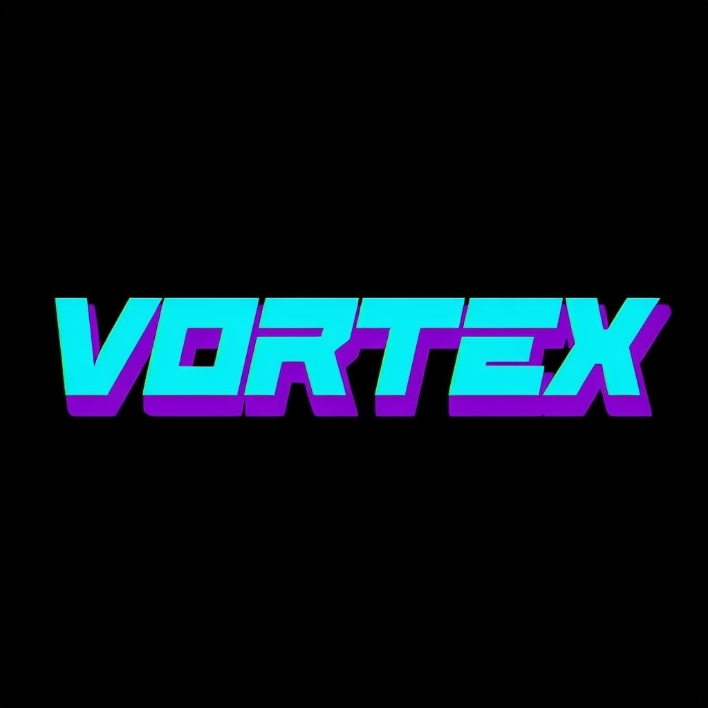 Futuristic Vibrant Vortex 3D Text Design Logo